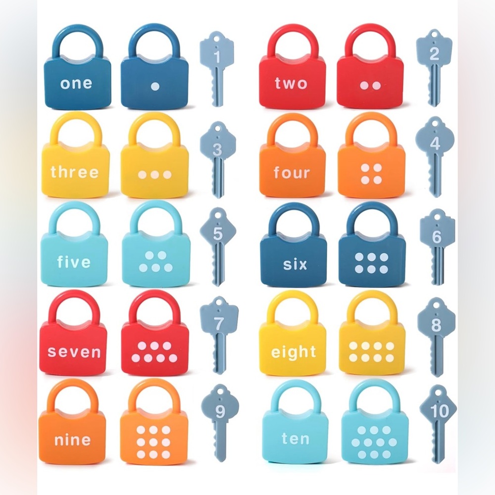 Kids Learning Locks with Keys Numbers Matching & Counting Montessori Educational